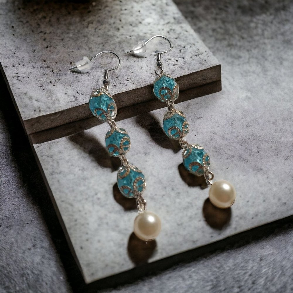 Upcycled Vintage Earrings Women Matching Wedding Old New Borrowed Blue Jewelry